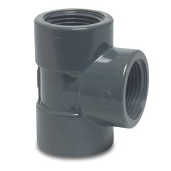 PVC PRESS FEMALE THREADED T-JOINT 5/4'' 90° PN16