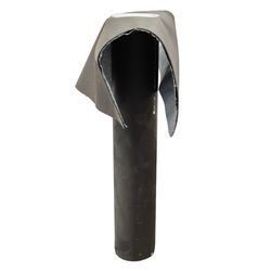 RUBBERSHELL PE OUTLET PIPE 110MM 90° W/FLAP L500MM