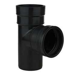 PP SAN. BLACK T-JOINT 40MM 90° D/S RING SOCK.