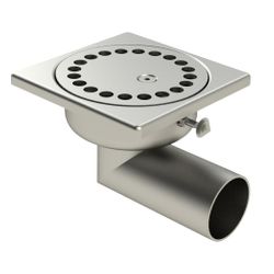 SS BELL GRATE SIDE OUTLET + TAMPER PROOF 10X10 Ø40