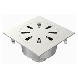 SS BELL GRATE + VERTICAL OUTLET + BASKET 30X30
