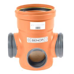 PVC INSP. CHAMB. PB 250MM 3X110 1X160 41CM RED