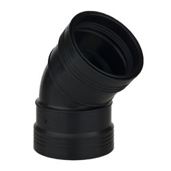 PP SANITARY BLACK ELBOW 125MM 45° D/S RING SOCK.