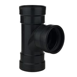PP SAN. BLACK T-JOINT 125MM 90° T/S RING SOCK.