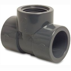 PVC PRESSURE GREY FEMALE T-JOINT 32MMX3/4'' 90°