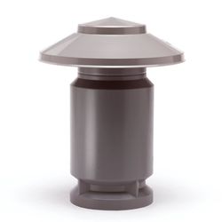 PVC VENT CAP DOUBLEWALL GREY 250MM W/PLATE