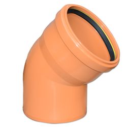 PP ELBOW REDBR 500MM 45° SOLID BENOR S/S SN8/10