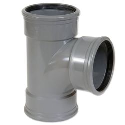 PVC T-JOINT 88° GREY BENOR 160MM T/S SN4