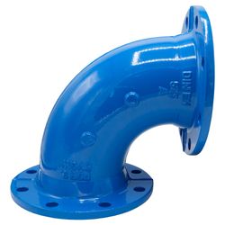 DUCTILE IRON ELBOW FIXED FLG BLUE DN80 90° PN10/16