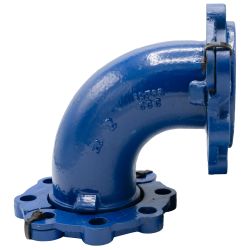DI ELBOW LOOSE FLG BLUE DN150 90° PN10/16