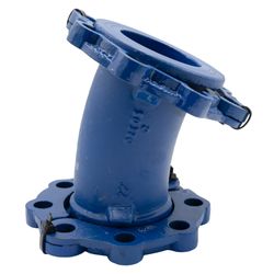 DUCTILE IRON ELBOW LOOSE FLG BLUE DN250 22° PN16