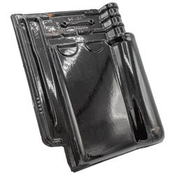 993 RIGHT GABLE TILE BLACK GLAZED