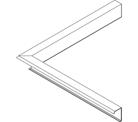 DUPLO EDGE TRIM INNER CORNER 60MM 500X500 R9005STR