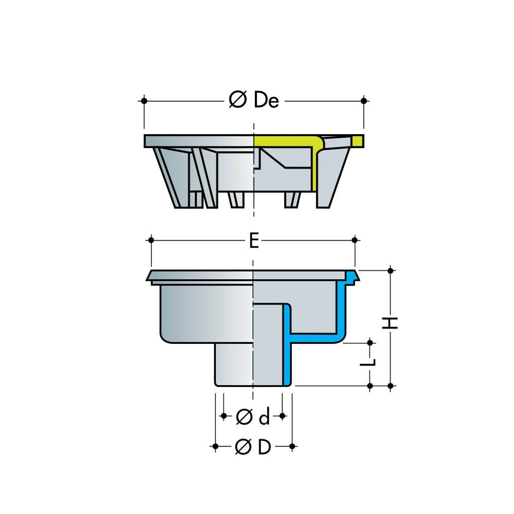 Siphon De Parcours PVC Gris Vertical - Mâle/femelle - Diamètre 100 Mm - Nicoll