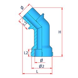 PPR NIRON COUDE 45° - M/F D20