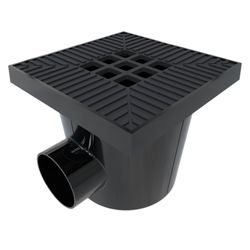 STARPOINT 20x20CM NOIR SORTIE LAT+VERT ø75/ø110MM + FERMETUR