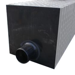 HDPE AANSLUITPLAAT 600X600 Ø400MM EXCENTRISCH