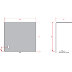 DUPLO VERBINDINGSSTUK 60MM RAL9005STR